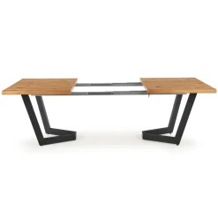 Garnero Arredamenti Tavolo allungabile 160/250cm design moderno rovere rustico nero Ridge Rovere Rustico - Nero Clearance