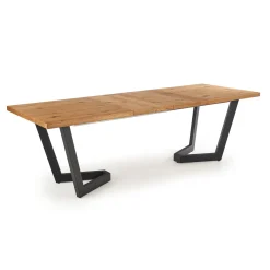 Garnero Arredamenti Tavolo allungabile 160/250cm design moderno rovere rustico nero Ridge Rovere Rustico - Nero Clearance