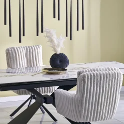 Garnero Arredamenti Tavolo allungabile 180/230cm effetto marmo bianco nero Silvano