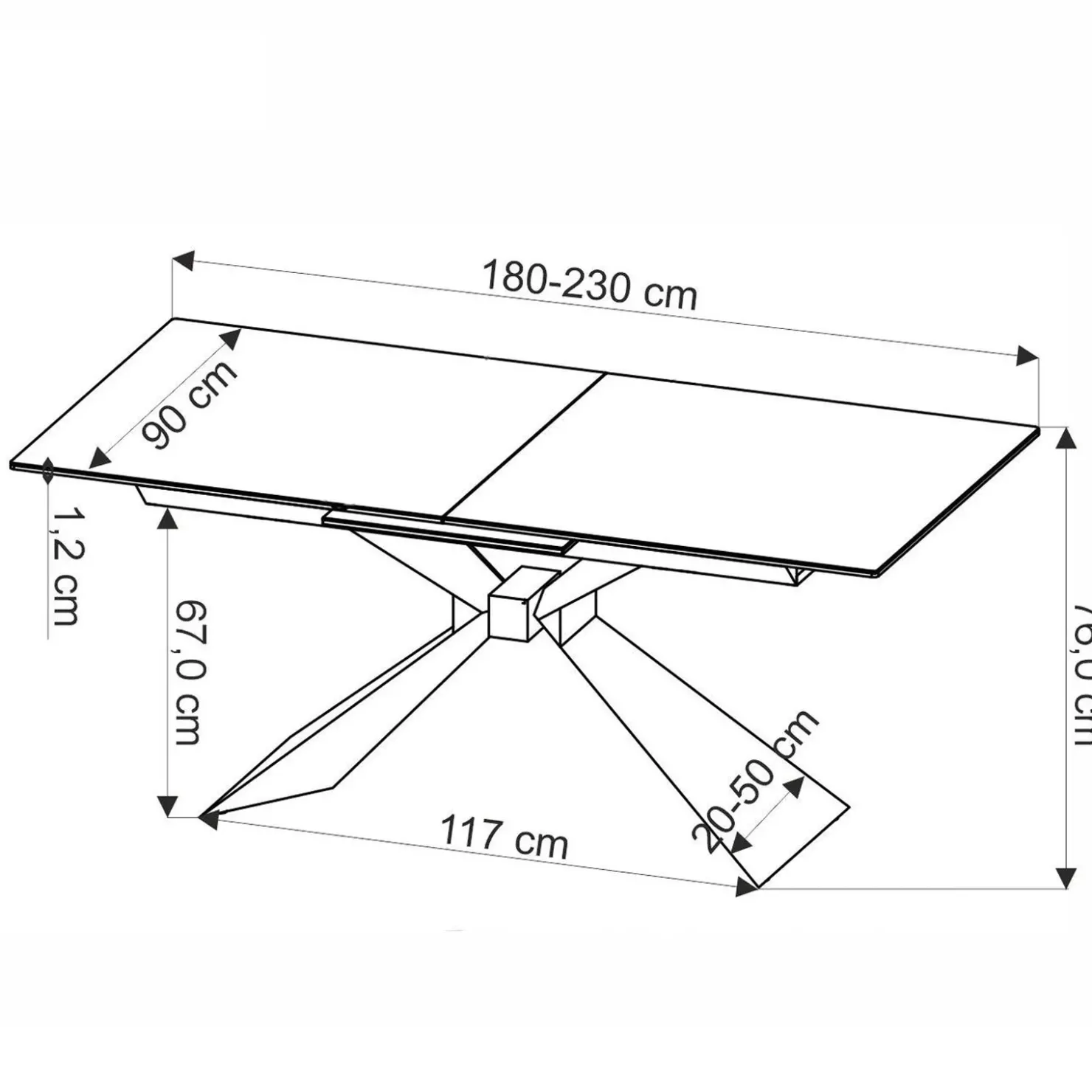 Garnero Arredamenti Tavolo allungabile 180/230cm effetto marmo bianco nero Silvano