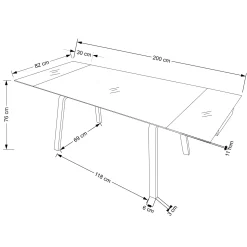 Garnero Arredamenti Tavolo allungabile 140/200cm effetto marmo nero rovere scuro Rinaldo Clearance