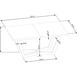 Garnero Arredamenti Tavolo allungabile 160/250cm industrial nero rovere Ridge Rovere - Nero Hot