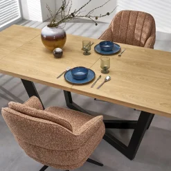 Garnero Arredamenti Tavolo allungabile 160/250cm industrial nero rovere Ridge Rovere - Nero Hot