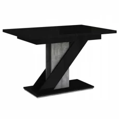 Garnero Arredamenti Tavolo allungabile 120/160cm moderno da pranzo nero effetto pietra Amilia Nero Lucido - Grigio Online