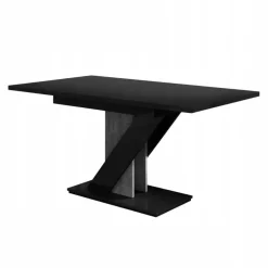 Garnero Arredamenti Tavolo allungabile 120/160cm moderno da pranzo nero effetto pietra Amilia Nero Lucido - Grigio Online