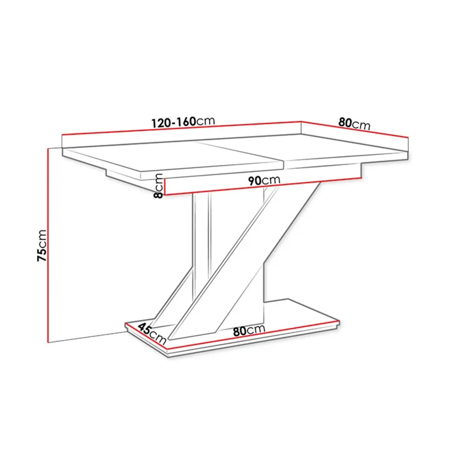 Garnero Arredamenti Tavolo allungabile 120/160cm moderno da pranzo nero effetto pietra Amilia Nero Lucido - Grigio Online