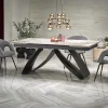 Garnero Arredamenti Tavolo allungabile 180/260cm moderno effetto marmo bianco nero Novellino Clearance