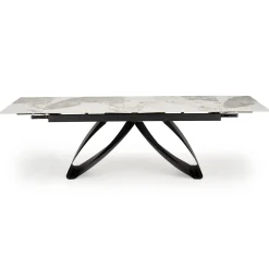 Garnero Arredamenti Tavolo allungabile 180/260cm moderno effetto marmo bianco nero Novellino Clearance