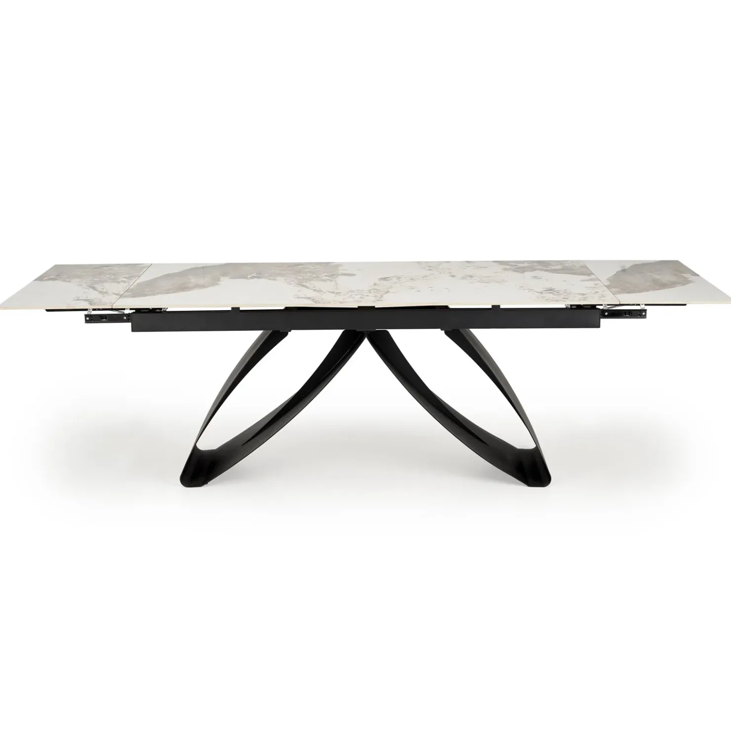 Garnero Arredamenti Tavolo allungabile 180/260cm moderno effetto marmo bianco nero Novellino Clearance