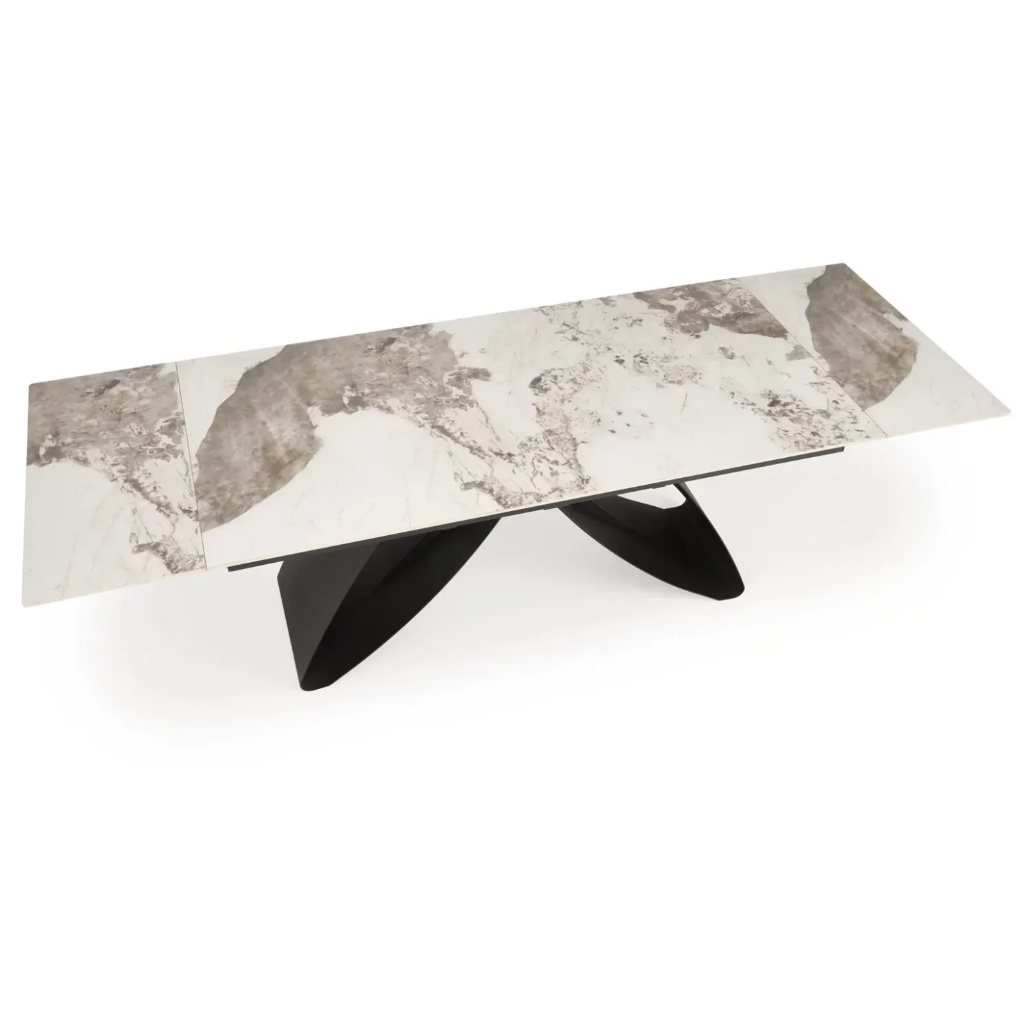 Garnero Arredamenti Tavolo allungabile 180/260cm moderno effetto marmo bianco nero Novellino Clearance