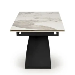 Garnero Arredamenti Tavolo allungabile 180/260cm moderno effetto marmo bianco nero Novellino Clearance