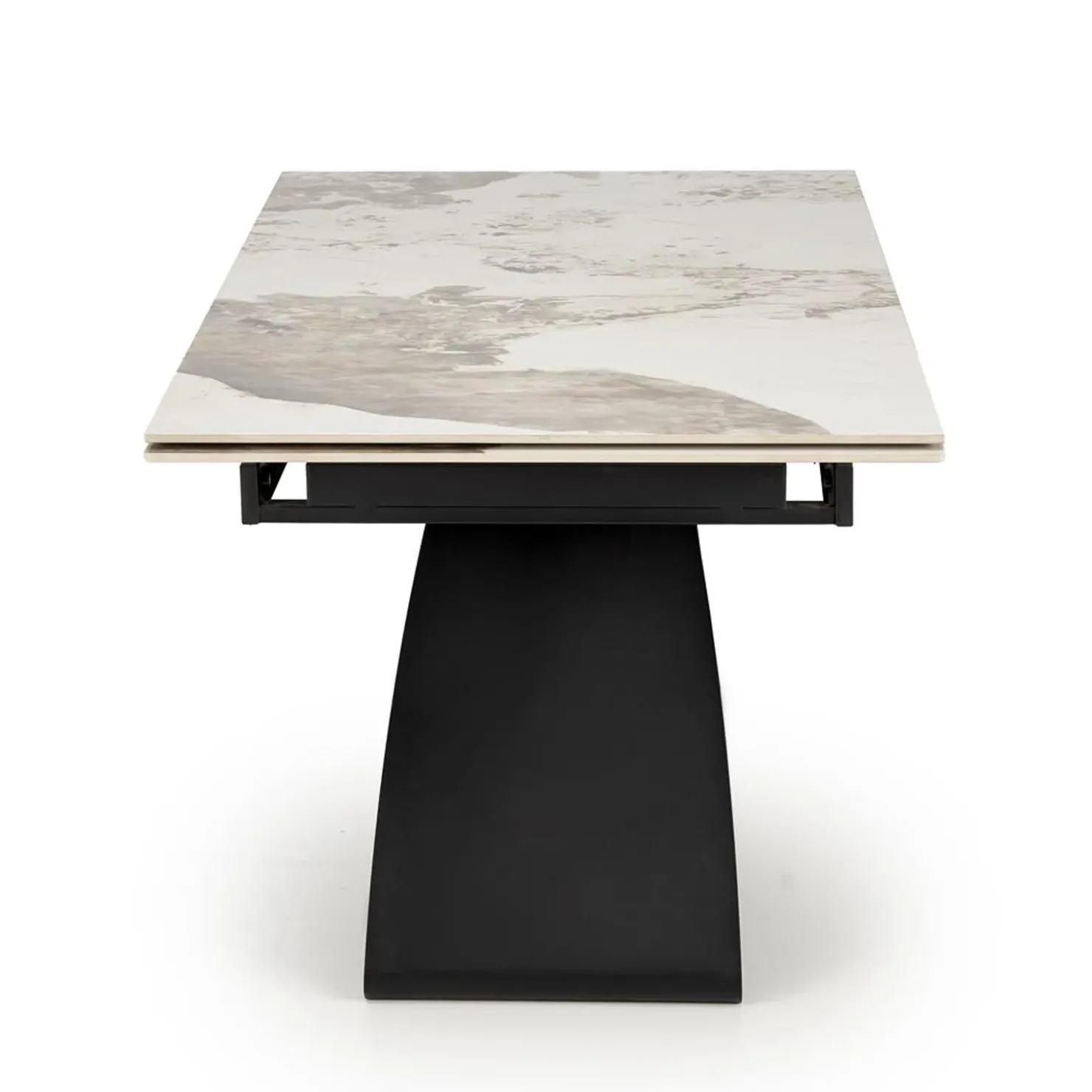 Garnero Arredamenti Tavolo allungabile 180/260cm moderno effetto marmo bianco nero Novellino Clearance