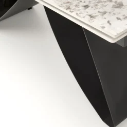 Garnero Arredamenti Tavolo allungabile 180/260cm moderno effetto marmo bianco nero Novellino Clearance