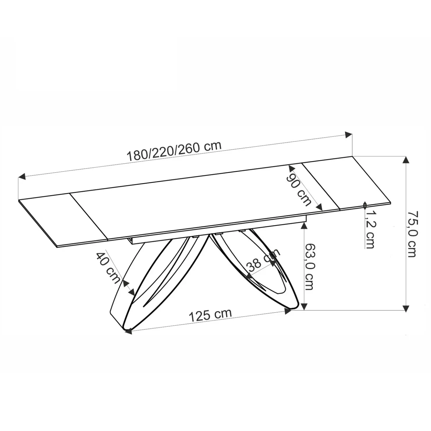 Garnero Arredamenti Tavolo allungabile 180/260cm moderno effetto marmo bianco nero Novellino Clearance