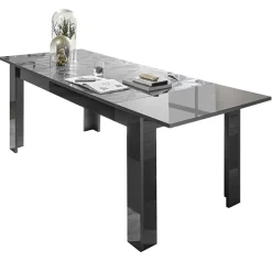 Garnero Arredamenti Tavolo allungabile 137/185cm moderno grigio con serigrafia Marvis Antracite