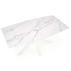 Garnero Arredamenti Tavolo allungabile 160/200cm moderno effetto marmo bianco Lucinda Best
