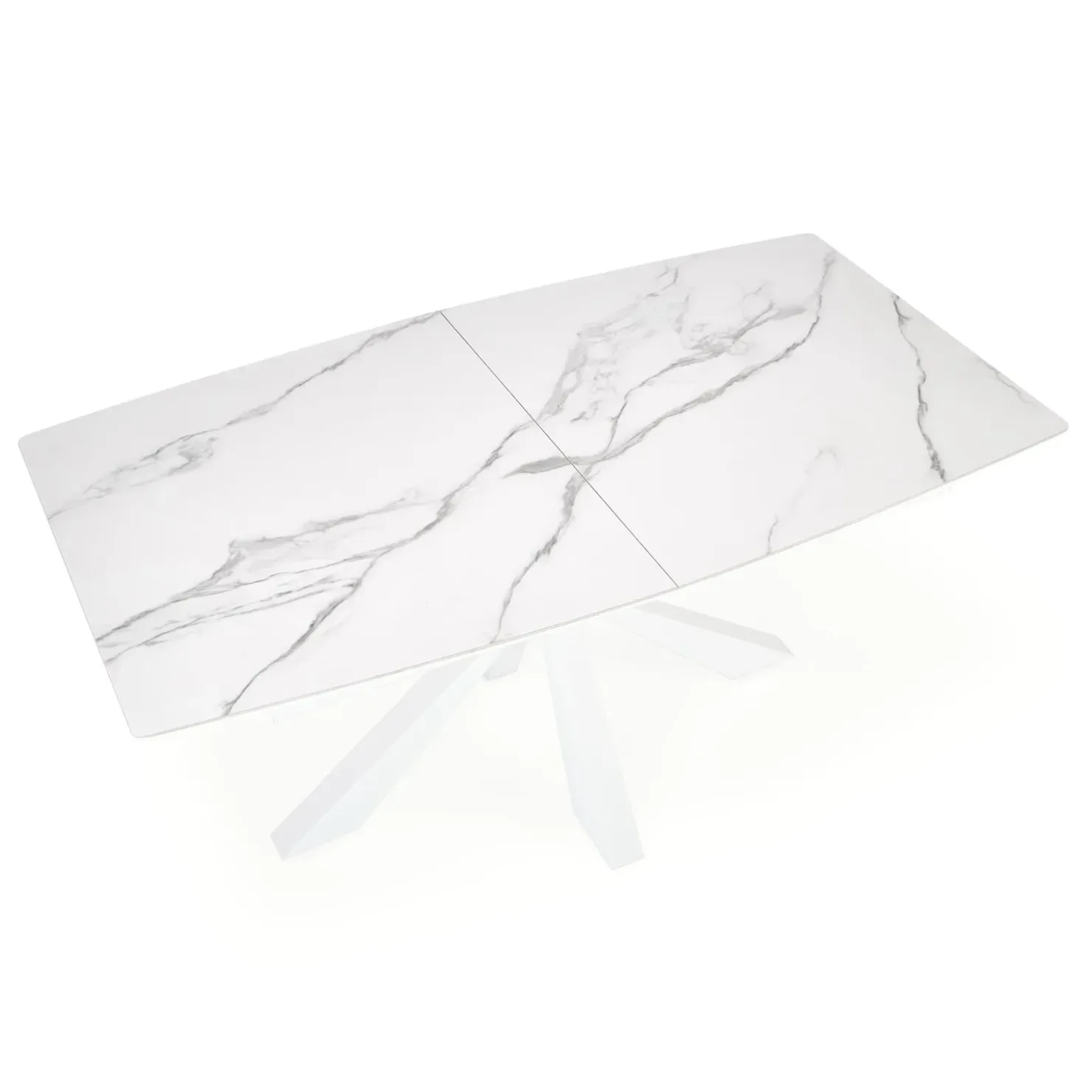 Garnero Arredamenti Tavolo allungabile 160/200cm moderno effetto marmo bianco Lucinda Best