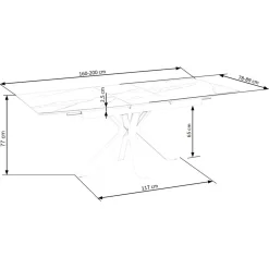 Garnero Arredamenti Tavolo allungabile 160/200cm moderno effetto marmo bianco Lucinda Best