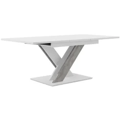 Garnero Arredamenti Tavolo allungabile 140/180cm moderno rettangolare bianco cemento Ivonne Bianco Opaco - Cemento Discount