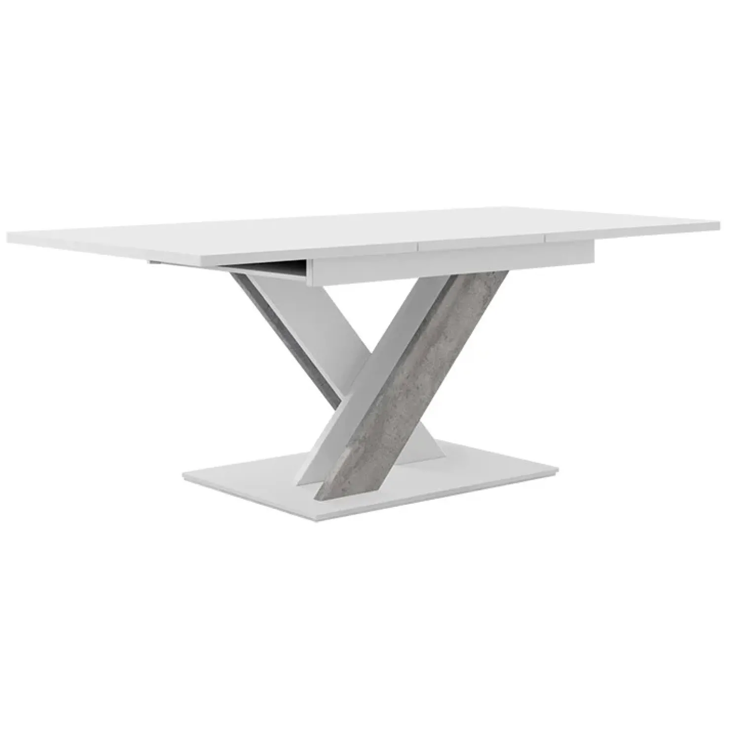 Garnero Arredamenti Tavolo allungabile 140/180cm moderno rettangolare bianco cemento Ivonne Bianco Opaco - Cemento Discount