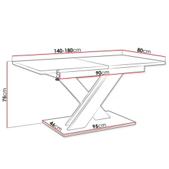 Garnero Arredamenti Tavolo allungabile 140/180cm moderno rettangolare bianco cemento Ivonne Bianco Opaco - Cemento Discount