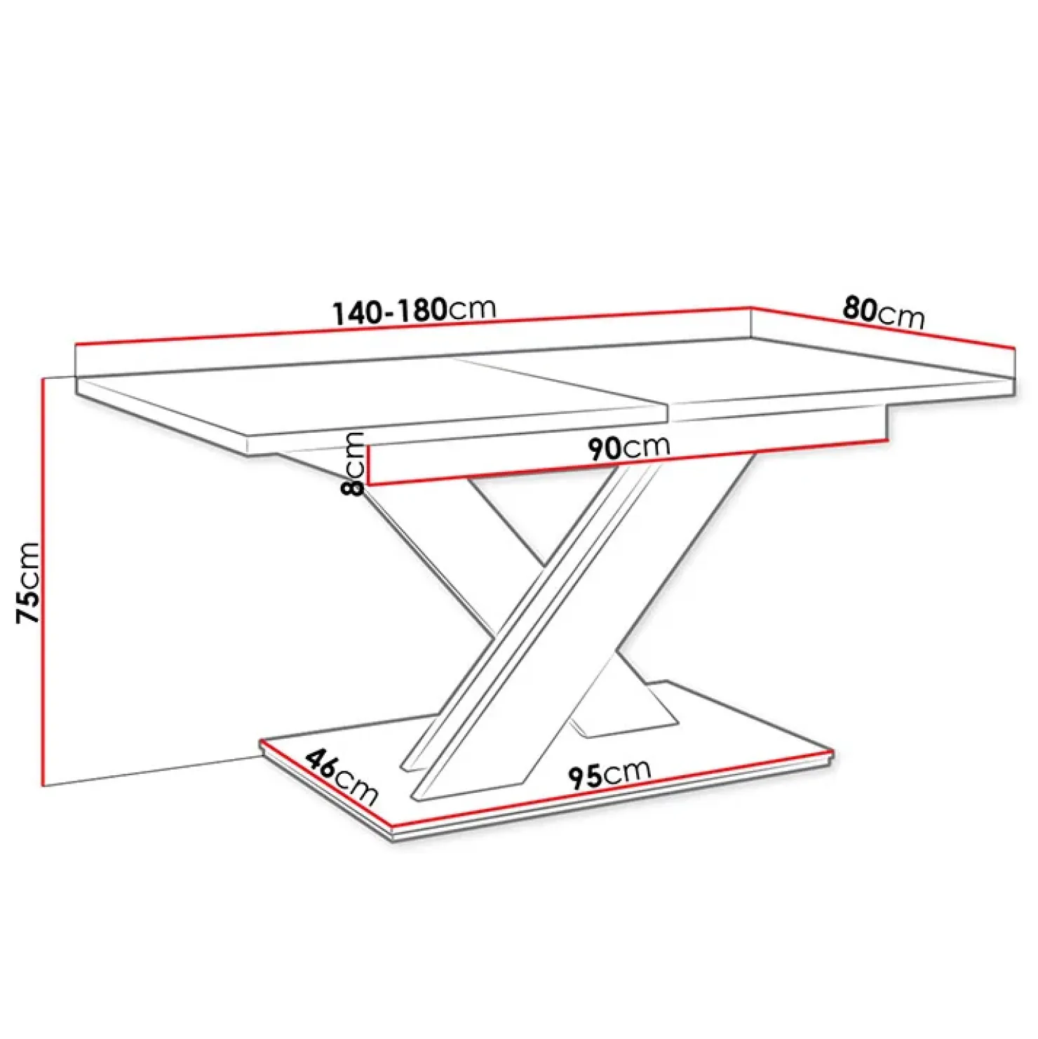Garnero Arredamenti Tavolo allungabile 140/180cm moderno rettangolare bianco cemento Ivonne Bianco Opaco - Cemento Discount