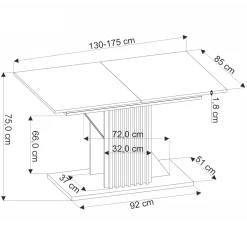 Garnero Arredamenti Tavolo allungabile 130/175cm moderno rovere nero Lavander New