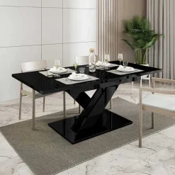 Garnero Arredamenti Tavolo allungabile 140/180cm rettangolare Ivonne Nero Lucido Outlet