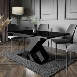 Garnero Arredamenti Tavolo allungabile 140/180cm rettangolare Ivonne Nero Lucido Outlet