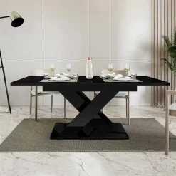 Garnero Arredamenti Tavolo allungabile 140/180cm rettangolare Ivonne Nero Lucido Outlet