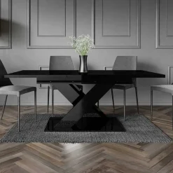 Garnero Arredamenti Tavolo allungabile 140/180cm rettangolare Ivonne Nero Lucido Outlet