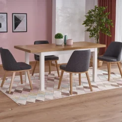 Garnero Arredamenti Tavolo allungabile 140/220cm rettangolare rovere nodato bianco Ace Bianco - Rovere Hot