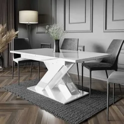 Garnero Arredamenti Tavolo allungabile 140/180cm rettangolare Ivonne Bianco Lucido Discount