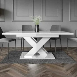 Garnero Arredamenti Tavolo allungabile 140/180cm rettangolare Ivonne Bianco Lucido Discount