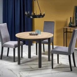 Garnero Arredamenti Tavolo allungabile 102/142cm rotondo moderno nero Lucci Rovere Outlet