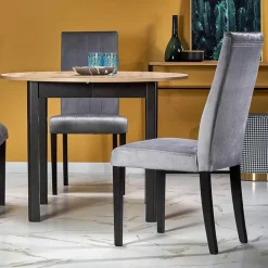 Garnero Arredamenti Tavolo allungabile 102/142cm rotondo moderno nero Lucci Rovere Outlet