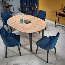 Garnero Arredamenti Tavolo allungabile 102/142cm rotondo moderno nero Lucci Rovere Outlet