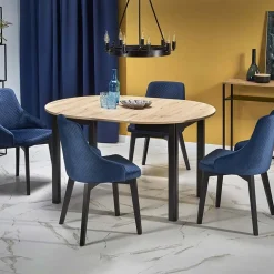 Garnero Arredamenti Tavolo allungabile 102/142cm rotondo moderno nero Lucci Rovere Outlet