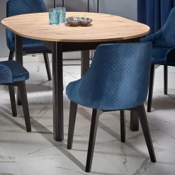 Garnero Arredamenti Tavolo allungabile 102/142cm rotondo moderno nero Lucci Rovere Outlet