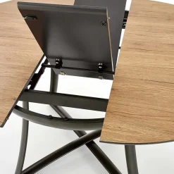 Garnero Arredamenti Tavolo allungabile 118/148cm rotondo rovere antracite nero Ortensia Gihome® Discount