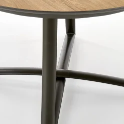 Garnero Arredamenti Tavolo allungabile 118/148cm rotondo rovere antracite nero Ortensia Gihome® Discount