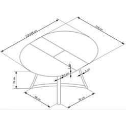 Garnero Arredamenti Tavolo allungabile 118/148cm rotondo rovere antracite nero Ortensia Gihome® Discount
