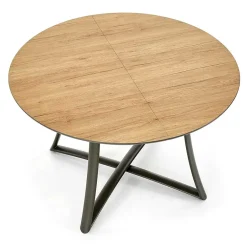 Garnero Arredamenti Tavolo allungabile 118/148cm rotondo rovere antracite nero Ortensia Gihome® Discount