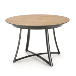 Garnero Arredamenti Tavolo allungabile 118/148cm rotondo rovere antracite nero Ortensia Gihome® Discount