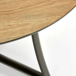 Garnero Arredamenti Tavolo allungabile 118/148cm rotondo rovere antracite nero Ortensia Gihome® Discount