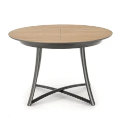 Garnero Arredamenti Tavolo allungabile 118/148cm rotondo rovere antracite nero Ortensia Gihome® Discount