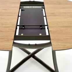 Garnero Arredamenti Tavolo allungabile 118/148cm rotondo rovere antracite nero Ortensia Gihome® Discount