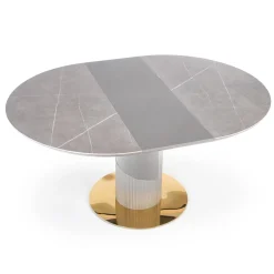 Garnero Arredamenti Tavolo allungabile 120/160cm rotondo marmo grigio oro Ticino Outlet