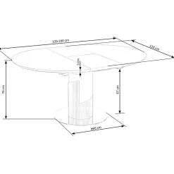Garnero Arredamenti Tavolo allungabile 120/160cm rotondo marmo grigio oro Ticino Outlet