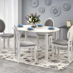 Garnero Arredamenti Tavolo allungabile 102/142cm rotondo da pranzo moderno bianco Lucci Bianco Opaco Sale